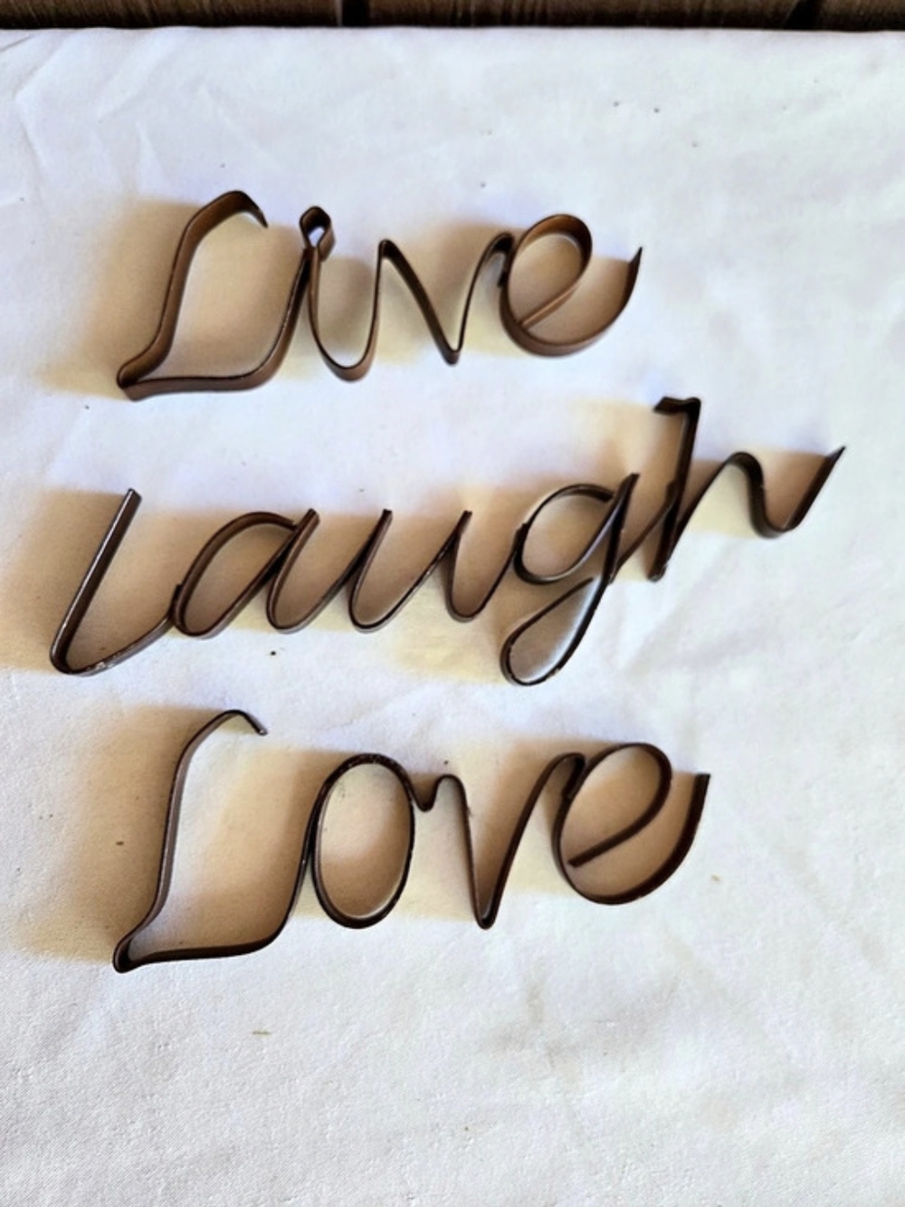 Live Laugh Love Individual Metal Wall Art In Cursive